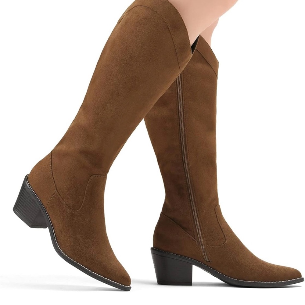 Dream Pairs Brown Heeled Boots with Timeless Western Charm